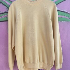 FRUIT OF THE LOOM *AS-IS* BUTTER YELLOW RAGLAN CREWNECK SWEATSHIRT in YELLOW