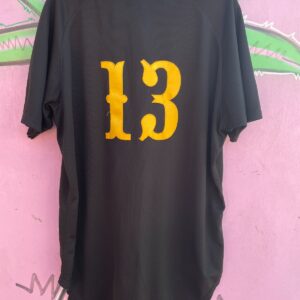 AIS COOL! ORNATE LETTERING EMBROIDERED SF BASEBALL JERSEY #13 in BLACK, YELLOW