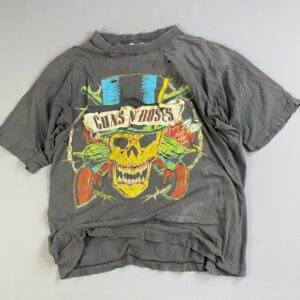 *AS-IS* SIC! CRAZZZY TATTERED & RIPPED GUNS & ROSES SOLD OUT TOUR T-SHIRT in BLACK