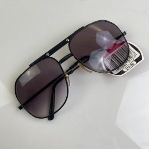 NOS NWT DEADSTOCK 1980S AVIATOR SUNGLASSES FLAT BROW SMOKE LENSE in BLACK, GREY