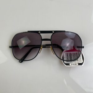 NOS NWT DEADSTOCK 1980S AVIATOR SUNGLASSES FLAT BROW SMOKE LENSE in BLACK, GREY