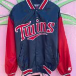 TWINS LOGO SATIN JACKET WITH ZIPPER CLOSURE