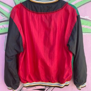 PRIORITY MAILE FUNKY 90S COLORBLOCK ZIPUP WINDBREAKER in BLACK, RED, GREEN