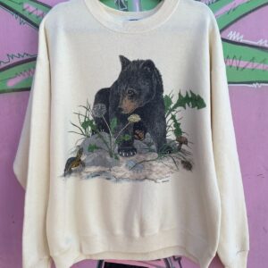 LEE BEAR CUB IN NATURE BY HABEKKE THOMPSON GRAPHIC SWEATSHIRT in YELLOW