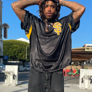 VICTORY CUSTOM ATHELETIC UNIQUE! SF SATIN PULLOVER JERSEY MESH PANELS CINCHED WAIST in BLACK, YELLOW