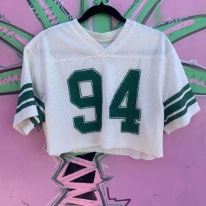 CUTE #94 CROPPED PRACTICE JERSEY in CREME, GREEN