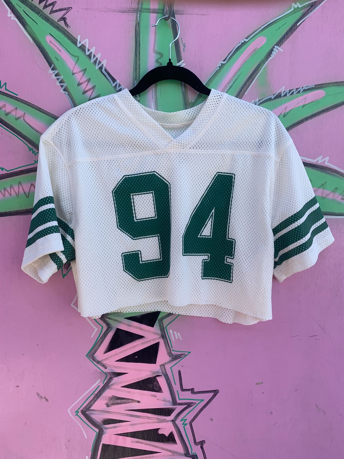 CUTE #94 CROPPED PRACTICE JERSEY in CREME, GREEN
