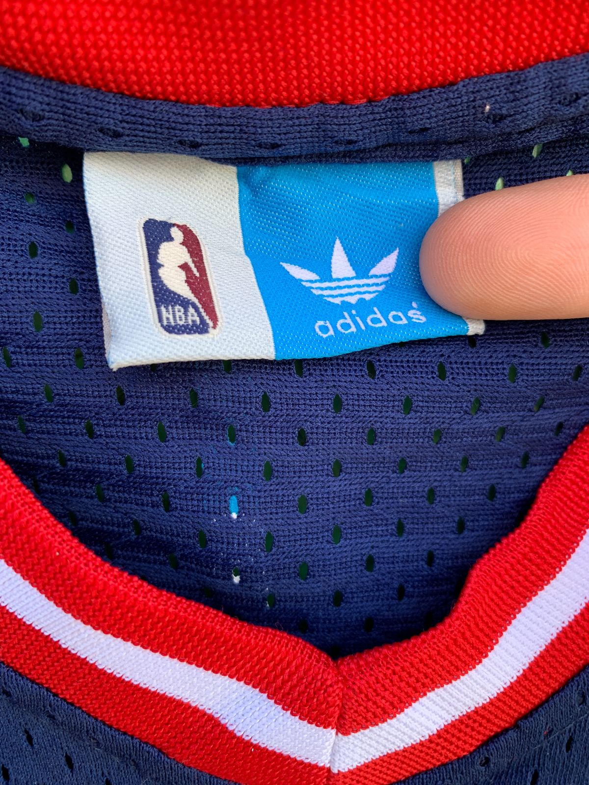 ADIDAS THRASHED NBA HOUSTON ROCKETS #22 DREXLER BASKETBALL JERSEY in BLUE