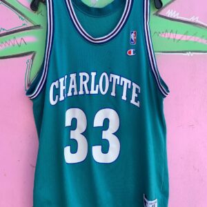 CHAMPION NBA CHARLOTTE HORNETS #33 MOURNING BASKETBALL JERSEY in TEAL