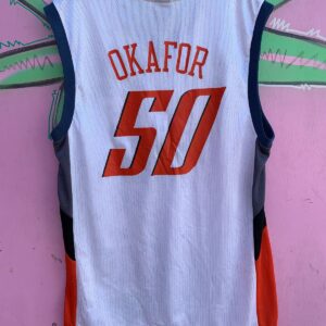 REEBOK NBA CHAROLETTE BOBCATS #50 OKAFOR BASKETBALL JERSEY in WHITE, BLUE