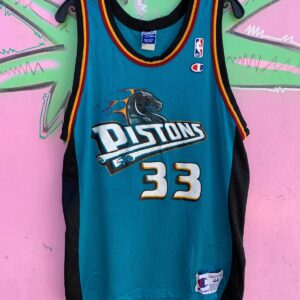CHAMPION NBA DETROIT PISTONS #33 HILL BASKETBALL JERSEY in TEAL