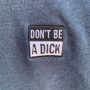 SUPREME EMBROIDERED DONT BE A DICK CHEST LOGO PULLOVER CREWNECK SWEATSHIRT in BLACK