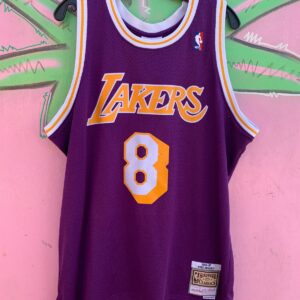 MITCHELL & NESS *AS-IS* LOS ANGELES LAKERS KOBE BRYANT #8 BASKETBALL JERSEY in PURPLE, YELLOW