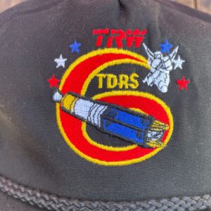 HEADMASTER TRW TDRS-6 SPACE SATELLITE EMBROIDERED SNAPBACK HAT in BLACK