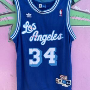 ADIDAS AS-IS NBA LOS ANGELES LAKERS #34 ONEIL BASKETBALL JERSEY in BLUE