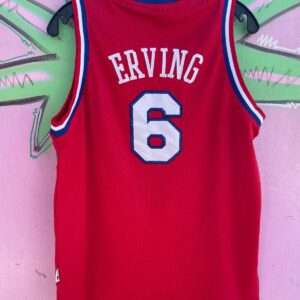 HARDWOOD CLASSICS NBA PHILADELPHIA 76ERS #6 ERVING BASKETBALL JERSEY in RED