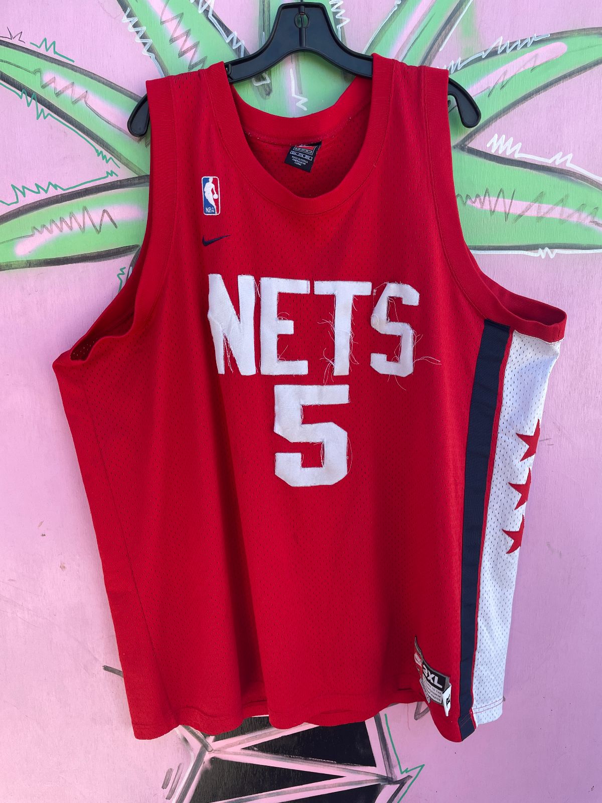 NIKE NBA NEW JERSEY NETS #5 KIDD BASKETBALL JERSEY in RED