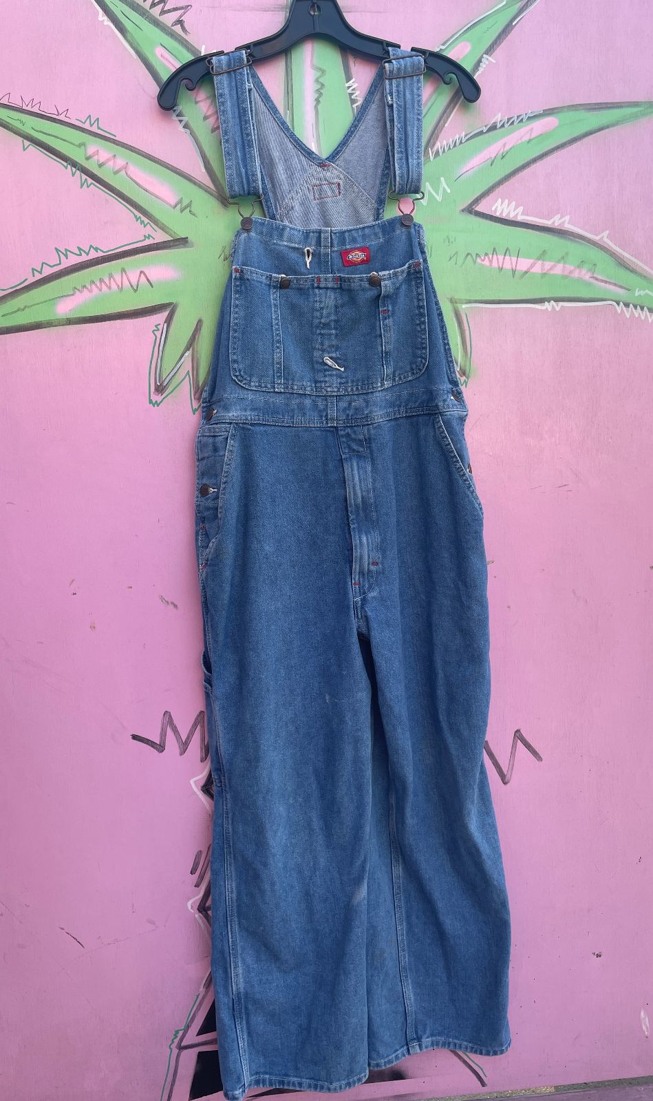 DICKIES *AS-IS* SOFT MEDIUM WASH DICKIES OVERALLS in BLUE