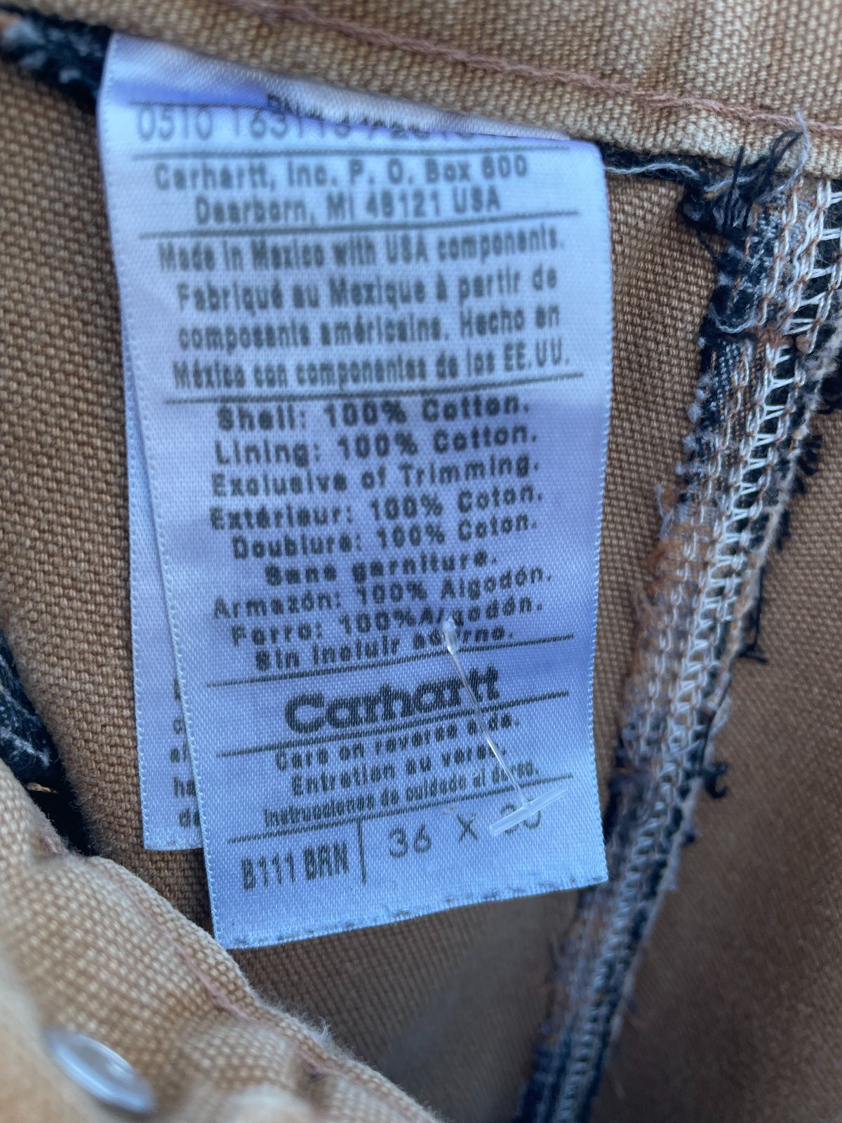 CARHARTT *AS-IS* NICE! HEAVY CANVAS WORKWEAR PANTS in TAN