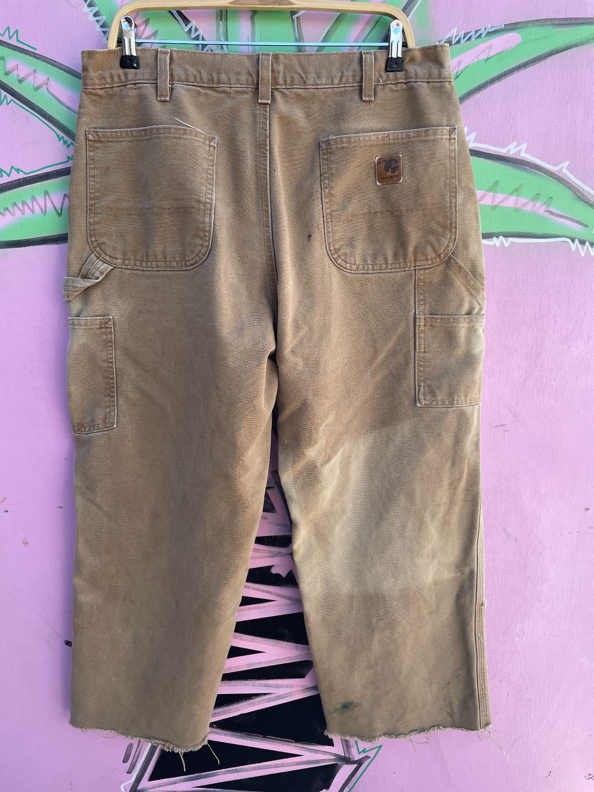 CARHARTT *AS-IS* NICE! HEAVY CANVAS WORKWEAR PANTS in TAN