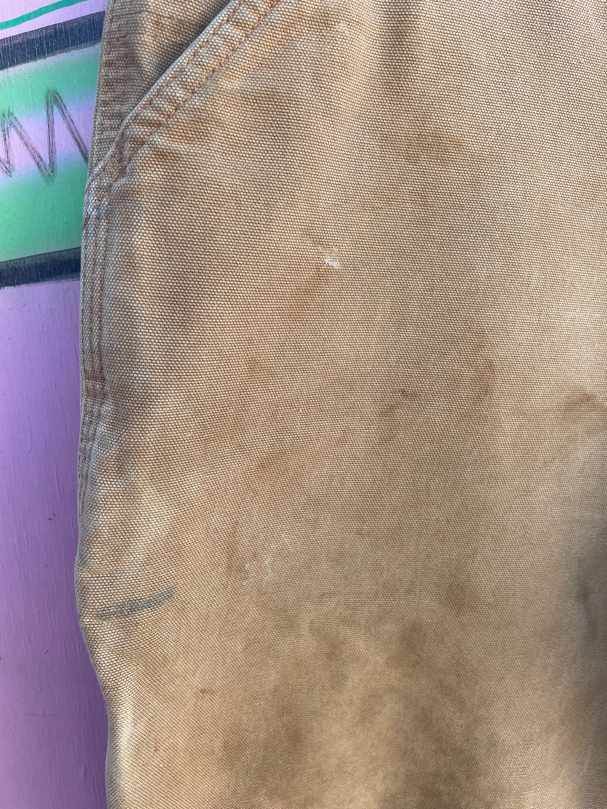 CARHARTT *AS-IS* NICE! HEAVY CANVAS WORKWEAR PANTS in TAN