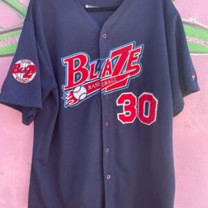 BLAZE BASEBALL #30 BUTTON UP EMBROID in BLUE, RED