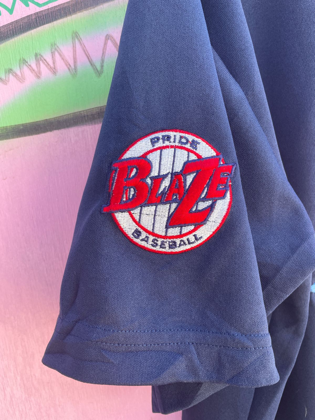 BLAZE BASEBALL #30 BUTTON UP EMBROID in BLUE, RED