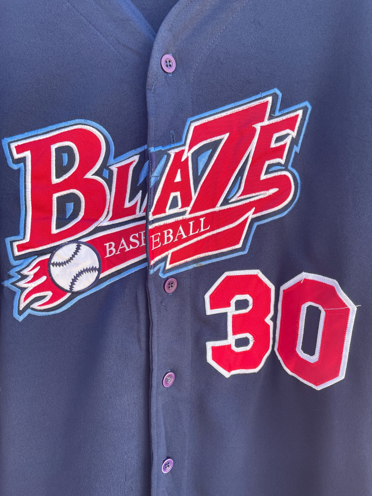 BLAZE BASEBALL #30 BUTTON UP EMBROID in BLUE, RED
