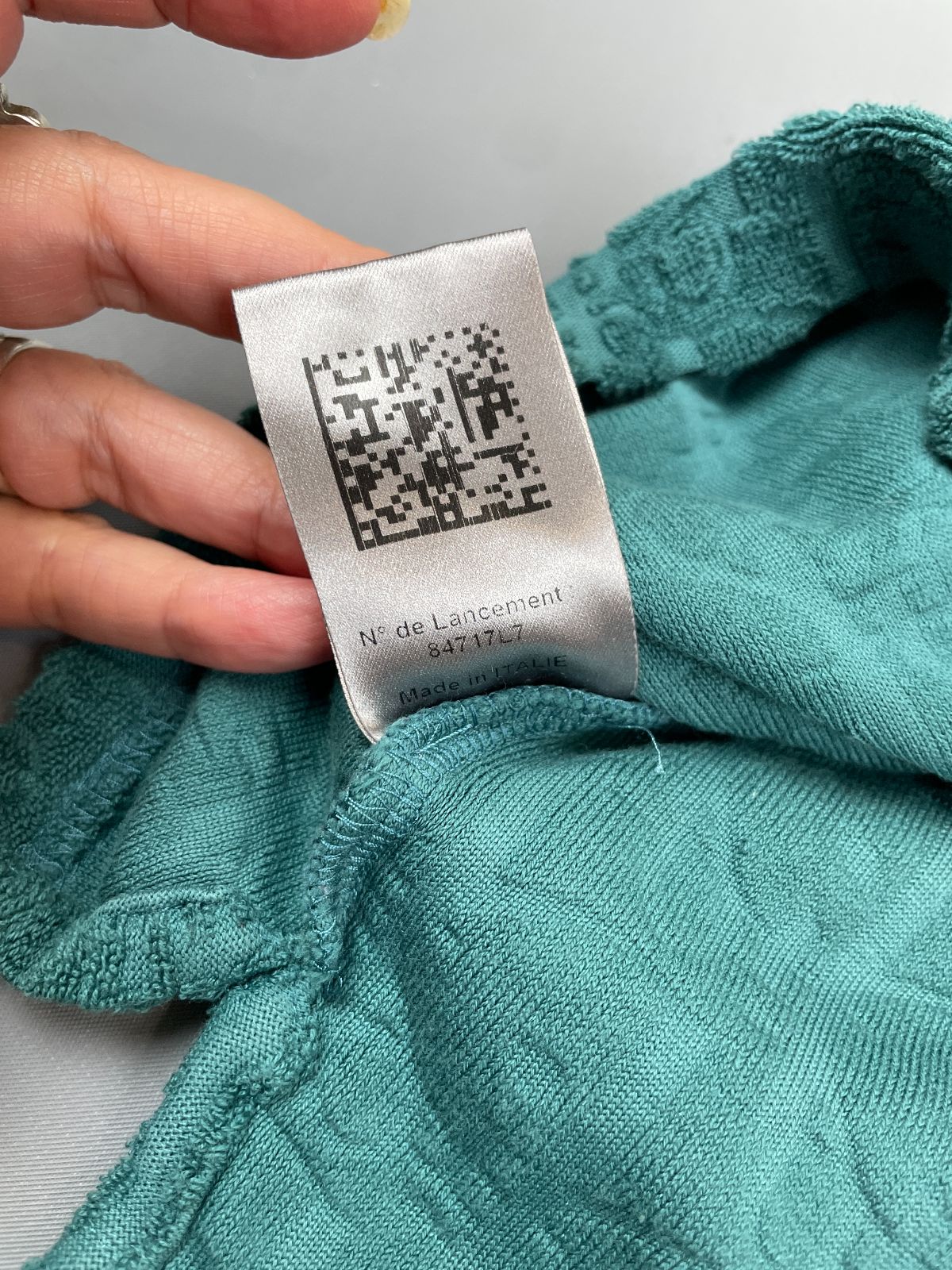 DIOR DIOR LASER CUT MONOGRAM TERRY CLOTH POLO SHIRT *PRESS SAMPLE* in GREEN