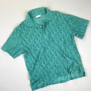 DIOR DIOR LASER CUT MONOGRAM TERRY CLOTH POLO SHIRT *PRESS SAMPLE* in GREEN