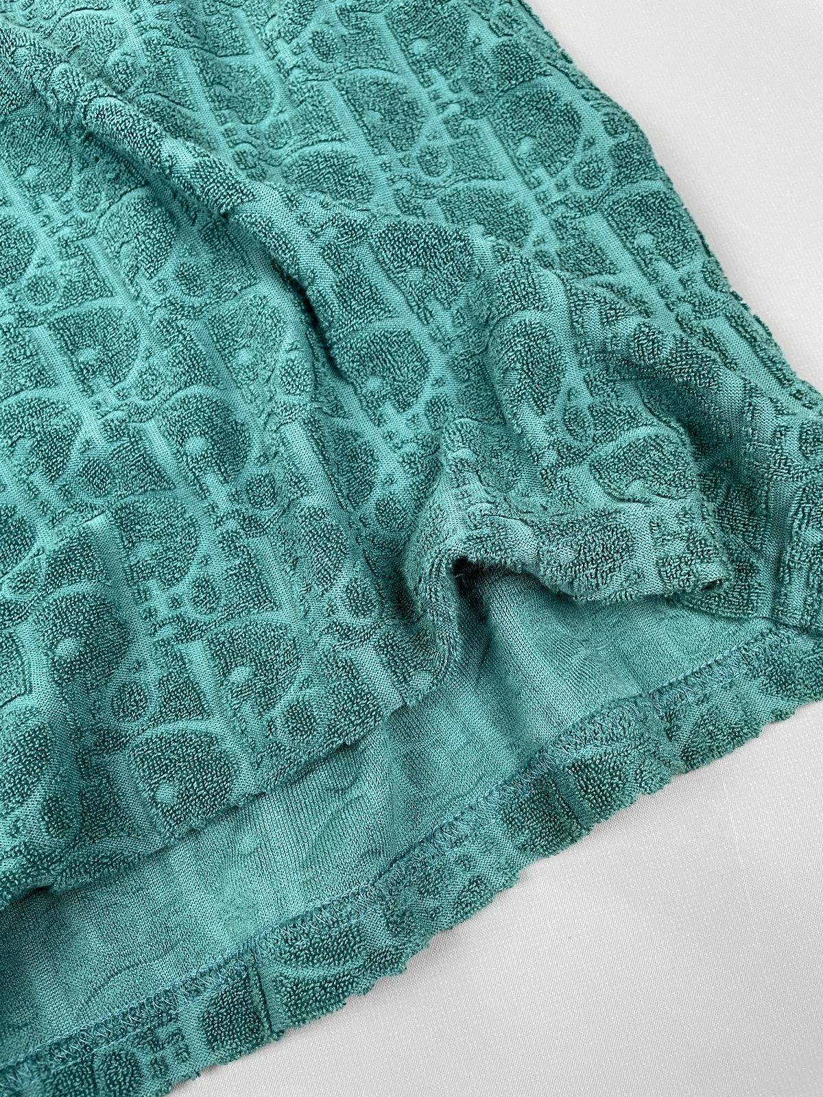 DIOR DIOR LASER CUT MONOGRAM TERRY CLOTH POLO SHIRT *PRESS SAMPLE* in GREEN
