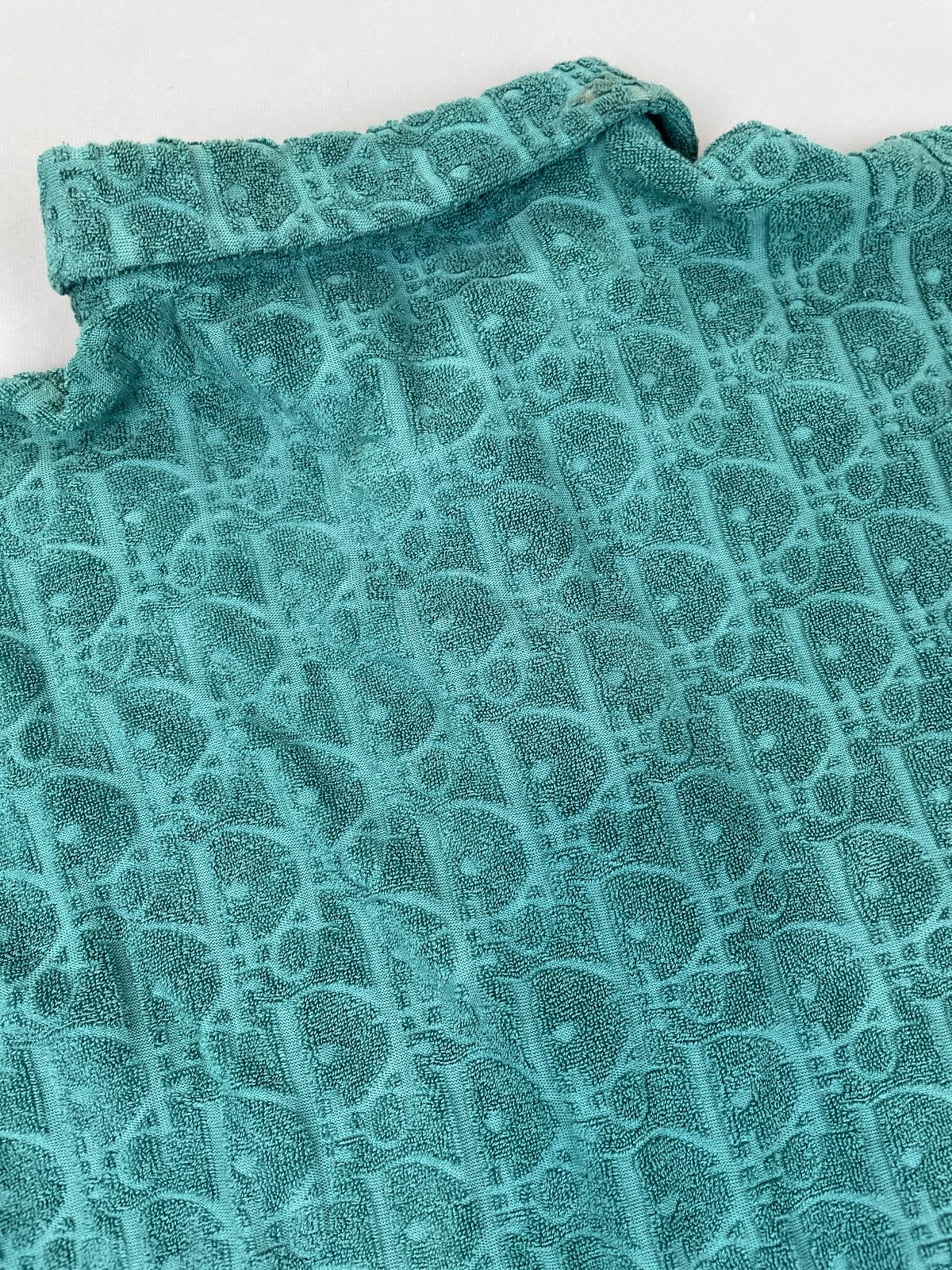 DIOR DIOR LASER CUT MONOGRAM TERRY CLOTH POLO SHIRT *PRESS SAMPLE* in GREEN