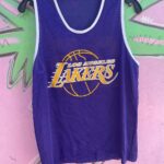 CUTE! SMALL FIT LOS ANGELES LAKERS MESH BASKETBALL JERSEY WHITE BINDING