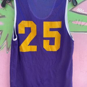 TRIANGLE SPORTS CUTE! SMALL FIT LOS ANGELES LAKERS MESH BASKETBALL JERSEY WHITE BINDING in PURPLE, WHITE