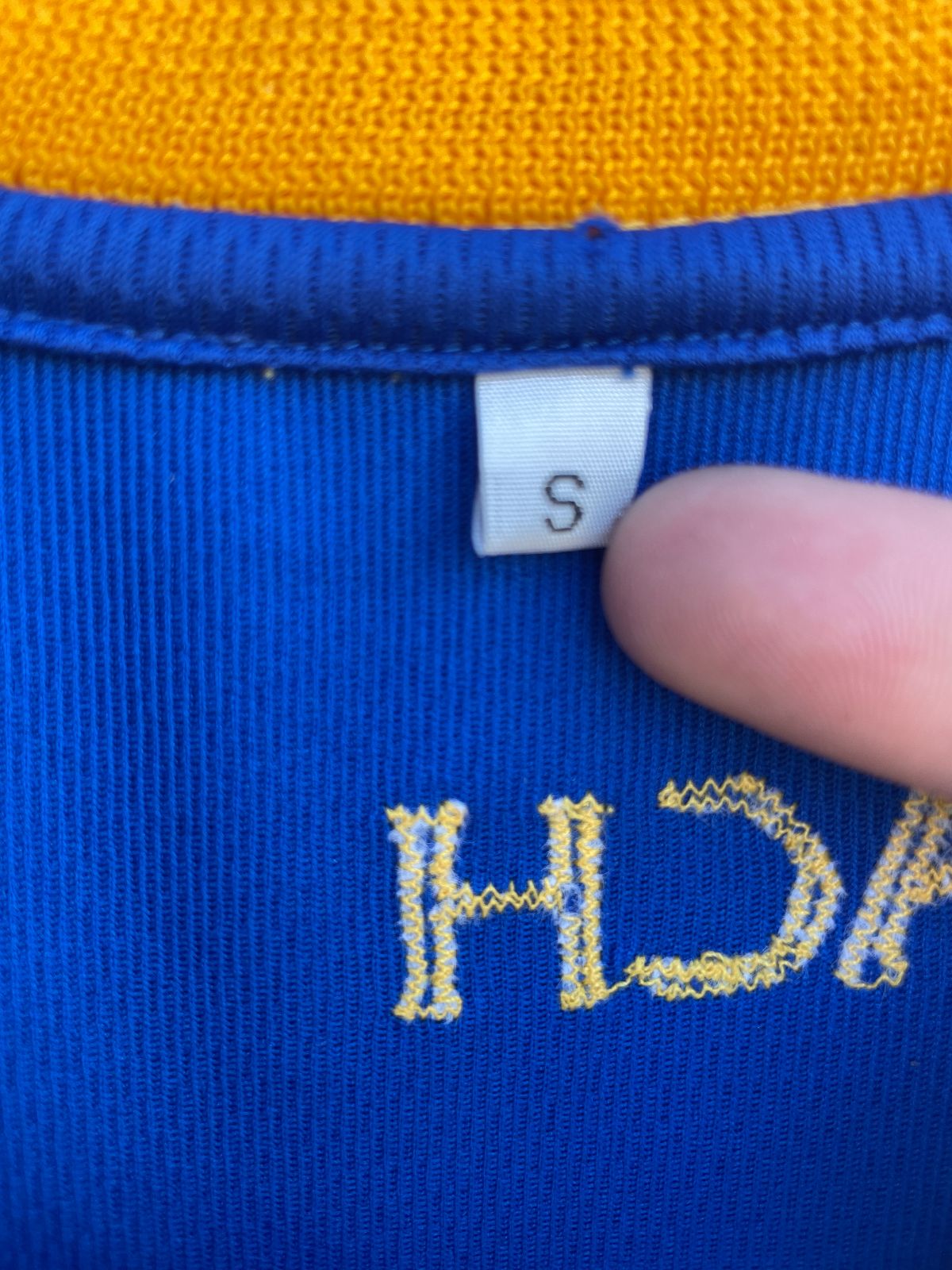 EMBROIDERED ALL CITY HOOPS #5 DARIUS BASKETBALL JERSEY in BLUE, YELLOW