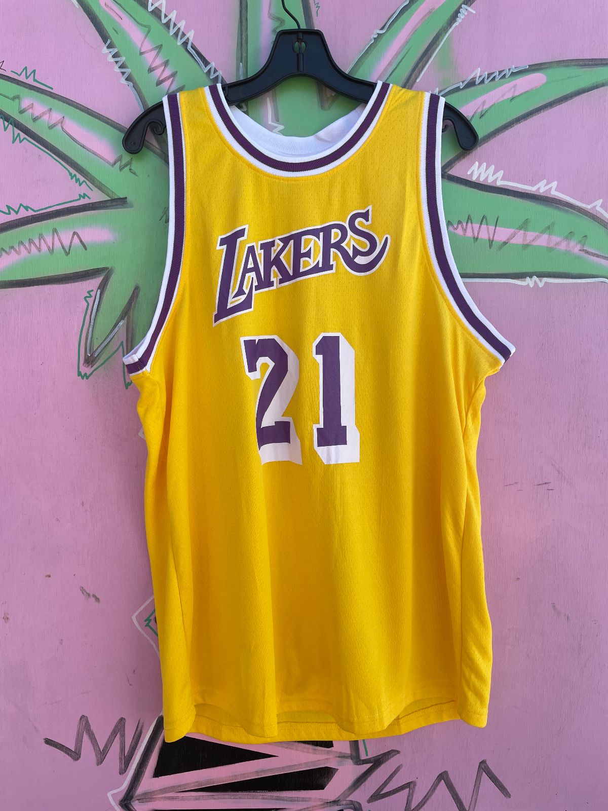 CLASSIC LOS ANGELES LAKERS BASKETBALL JERSEY #21 COOPER in YELLOW, PURPLE