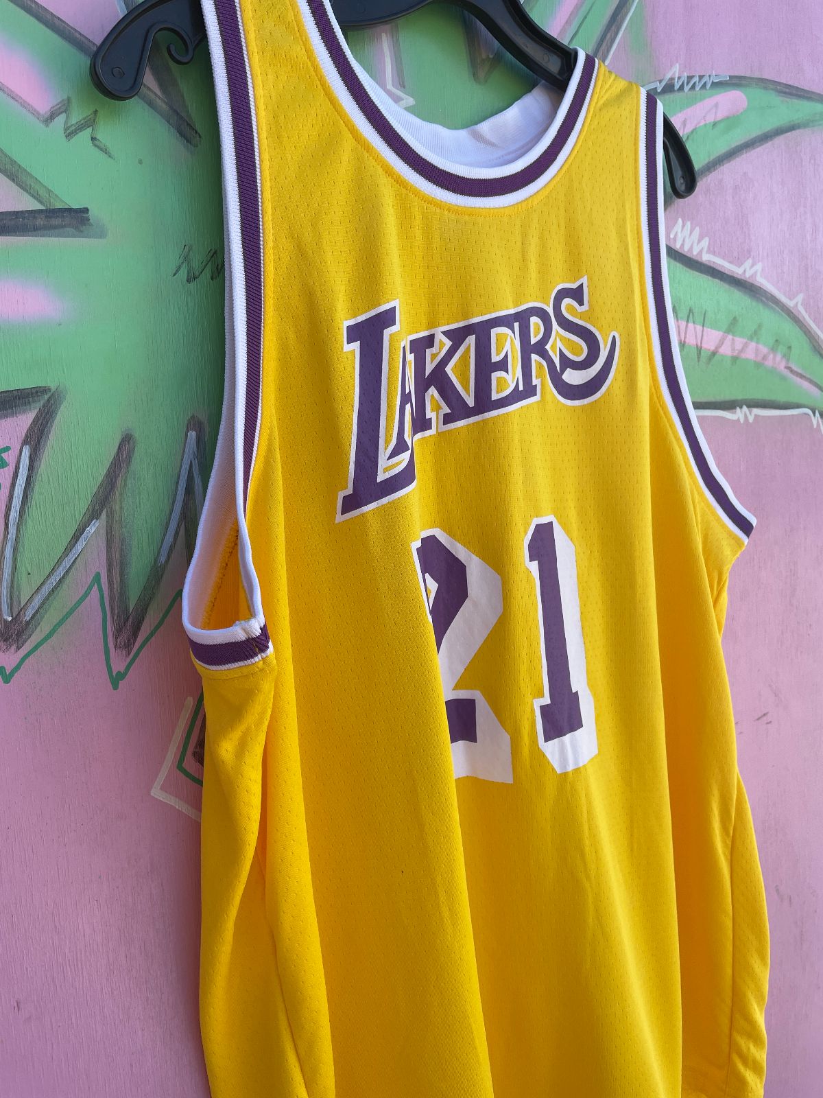 CLASSIC LOS ANGELES LAKERS BASKETBALL JERSEY #21 COOPER in YELLOW, PURPLE