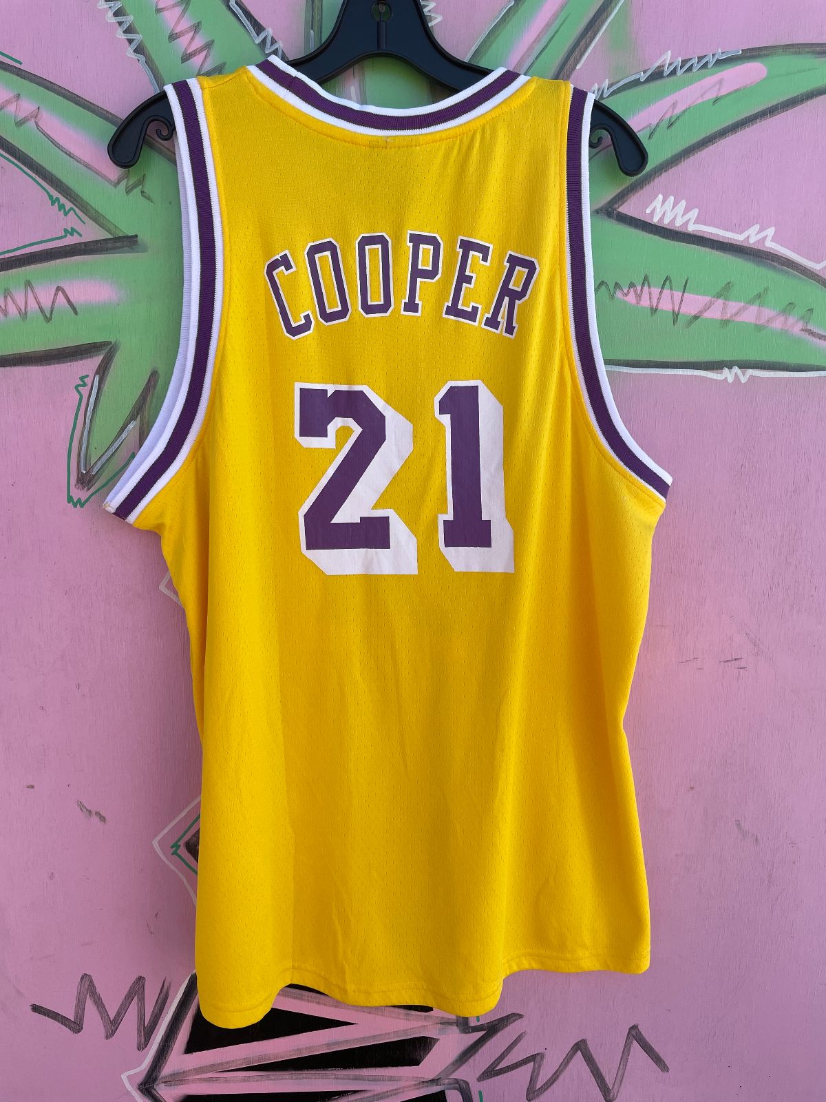 CLASSIC LOS ANGELES LAKERS BASKETBALL JERSEY #21 COOPER in YELLOW, PURPLE