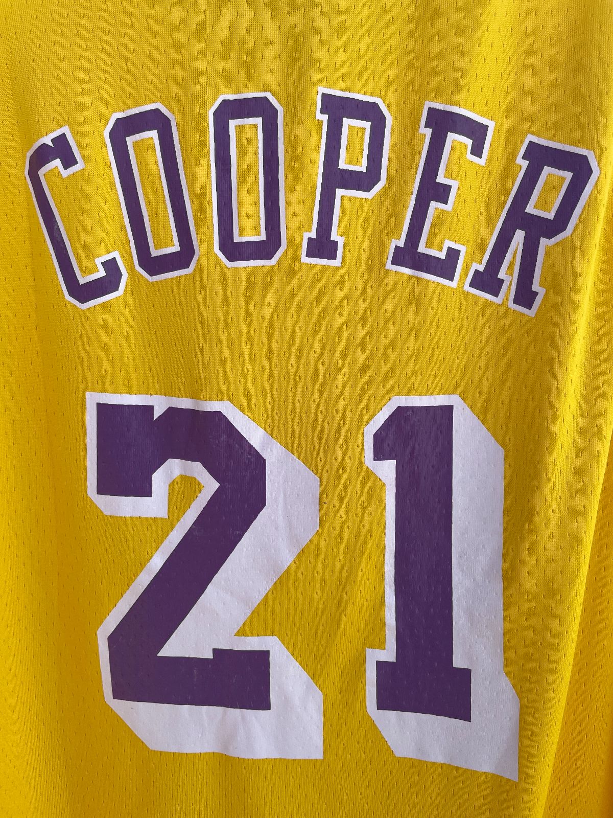 CLASSIC LOS ANGELES LAKERS BASKETBALL JERSEY #21 COOPER in YELLOW, PURPLE