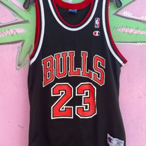CHAMPION NBA CHICAGO BULLS #23 MICHAEL JORDAN BASKETBALL JERSEY in BLACK, RED, WHITE