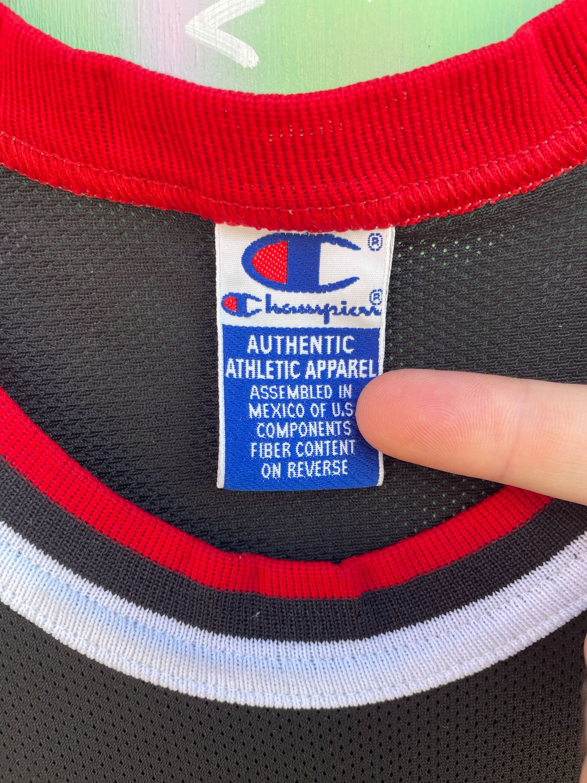 CHAMPION NBA CHICAGO BULLS #23 MICHAEL JORDAN BASKETBALL JERSEY in BLACK, RED, WHITE