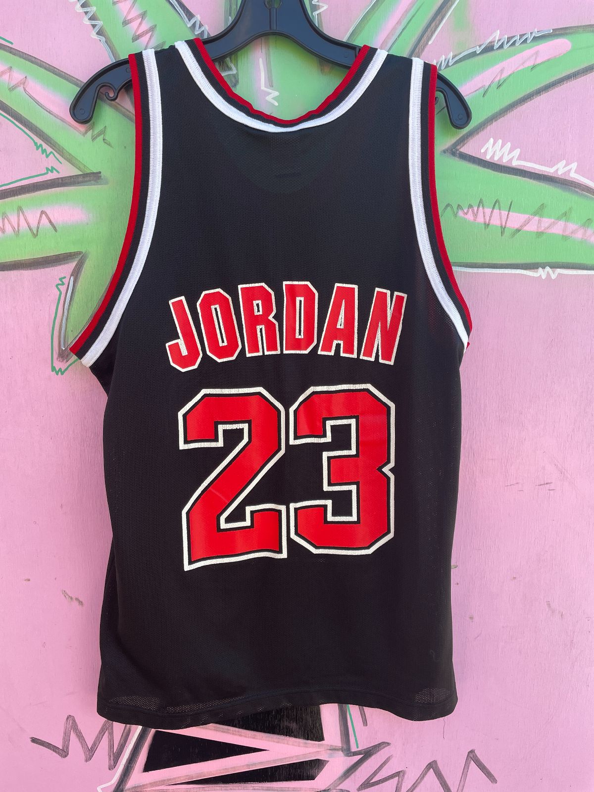 CHAMPION NBA CHICAGO BULLS #23 MICHAEL JORDAN BASKETBALL JERSEY in BLACK, RED, WHITE