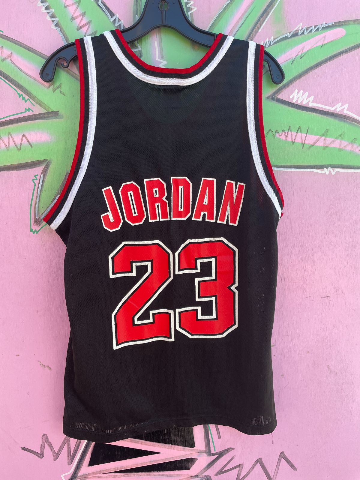 CHAMPION NBA CHICAGO BULLS #23 MICHAEL JORDAN BASKETBALL JERSEY in BLACK, RED, WHITE
