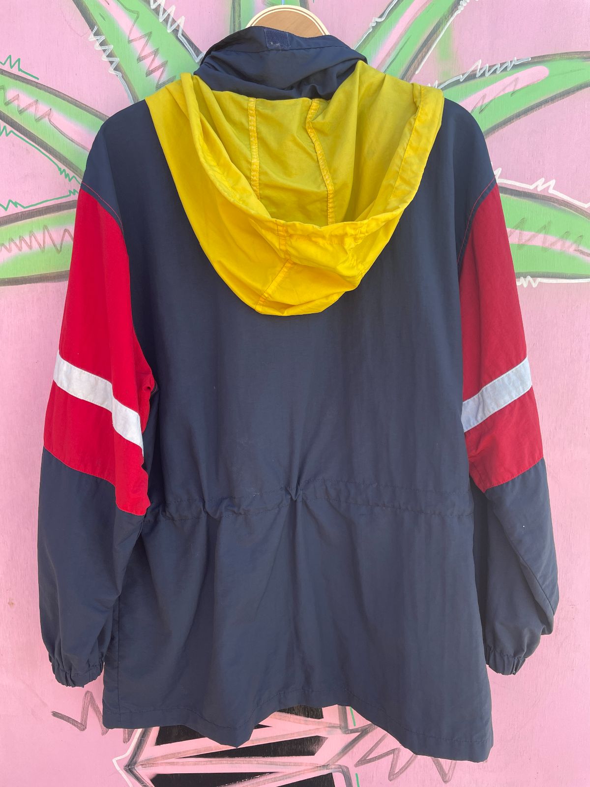 TOMMY HILFIGER TOMMY HILFIGER COLORBLOCK SAILING JACKET W/ HIDEAWAY HOOD in RED, BLUE, YELLOW