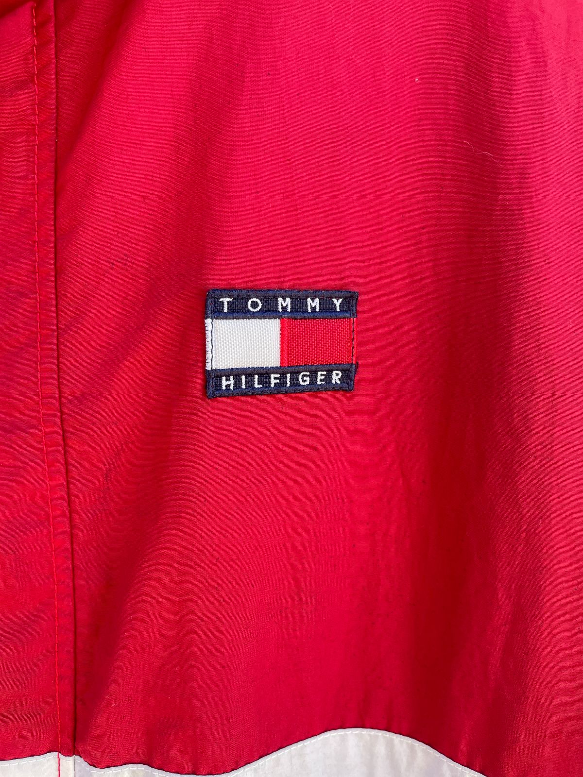 TOMMY HILFIGER TOMMY HILFIGER COLORBLOCK SAILING JACKET W/ HIDEAWAY HOOD in RED, BLUE, YELLOW