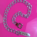 FUN! HIGH POLISHED HEAVY, CHUNKY CHAIN LINK BELT, CLASSIC BELT STYLE CLOSURE