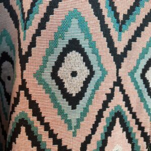 LARK & OWL NWT! AZTEC DESIGN WOVEN JACQUARD ZIP-UP TAPESTRY JACKET in PINK, BLUE, BLACK