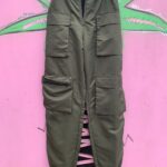 V CUT WAIST NYLON MESH LINED TAPERED CARGO PANTS