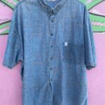 *AS-IS* RAD! 1990S FADED TRIBAL PRINT GRAPHIC SHORT SLEEVE BUTTON DOWN SHIRT