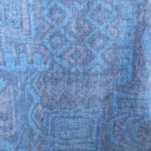 QUICKSILVER *AS-IS* RAD! 1990S FADED TRIBAL PRINT GRAPHIC SHORT SLEEVE BUTTON DOWN SHIRT in BLUE, GREY